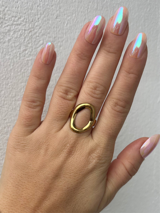 Bague CÉLIA en acier inoxydable DORÉ